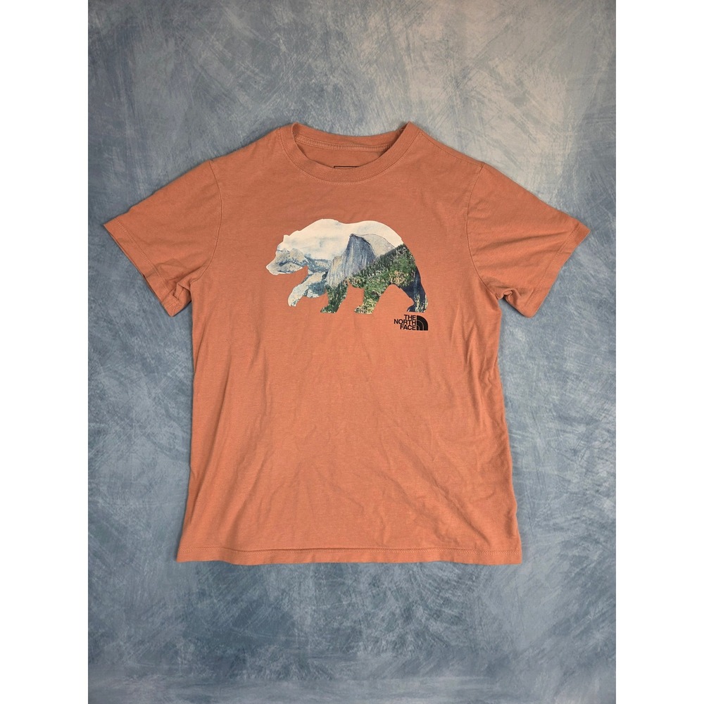 The North Face TNF Bear Women's T-Shirt S Rust Orange Yosemite Graphic Cotton